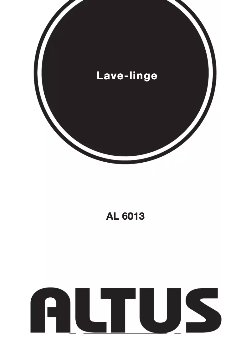 Page n°1 - Manuel utilisateur Altus AL 6013