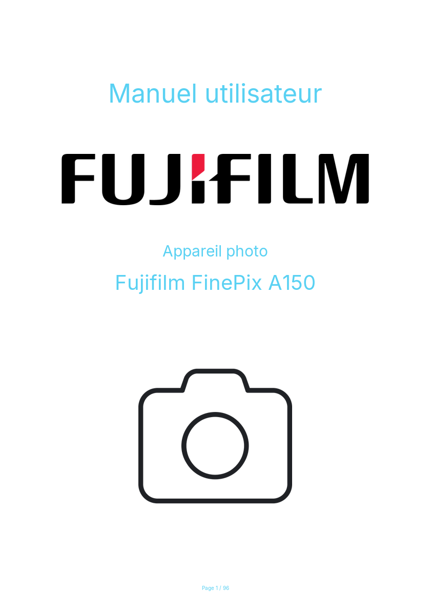 Page n°1 - Manuel utilisateur Fujifilm FinePix A150