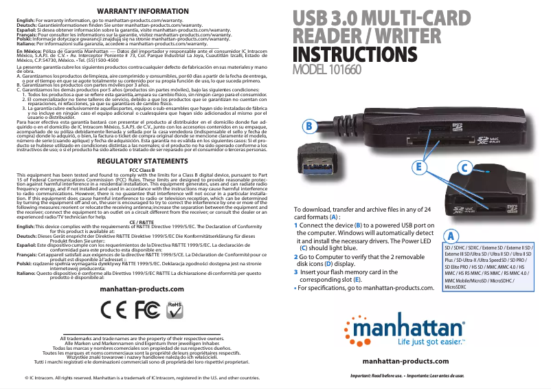 Page n°1 - Manuel utilisateur IC Intracom 101660