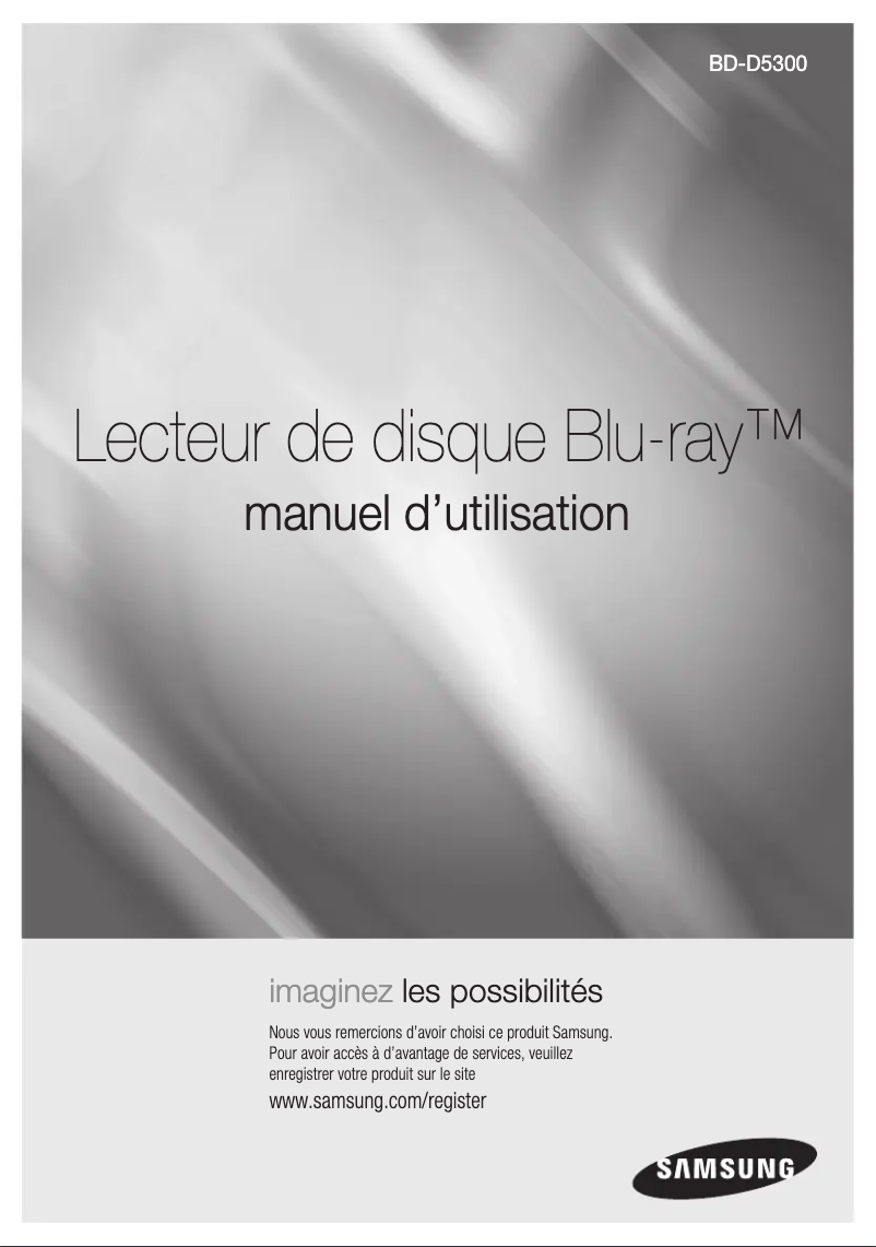 Page 1 de la notice Manuel utilisateur Samsung BD-D5300