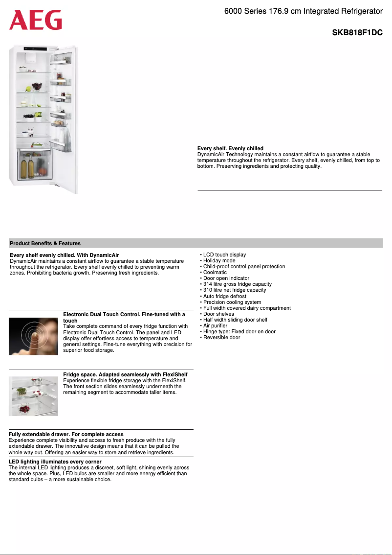Page n°1 - Fiche technique AEG SKB818F1DC