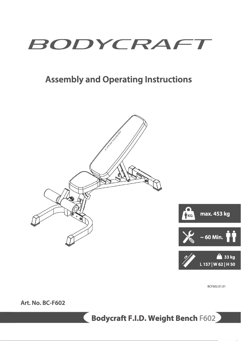 Page 1 de la notice Manuel utilisateur BodyCraft F602
