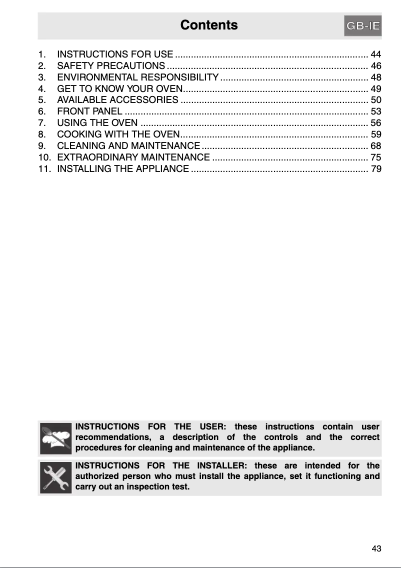 Page 1 de la notice Manuel utilisateur Smeg SC436X-8
