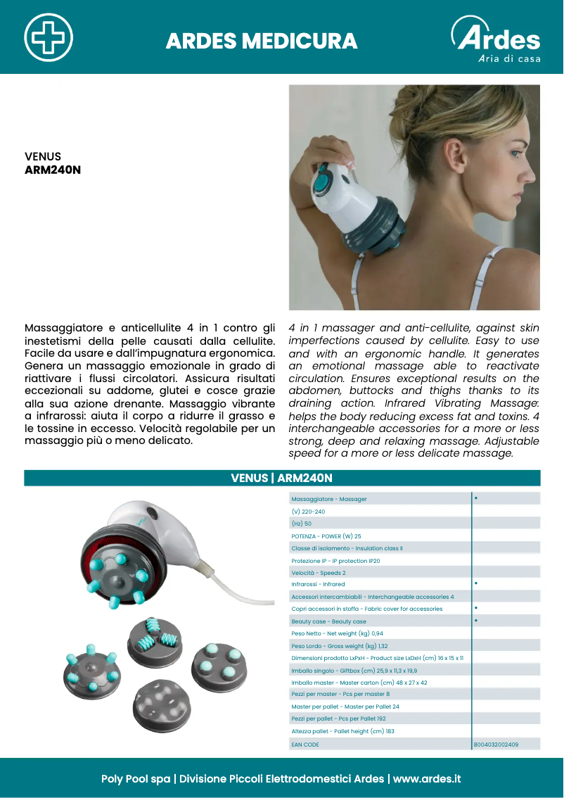 Page 1 de la notice Fiche technique Ardes ARM240N