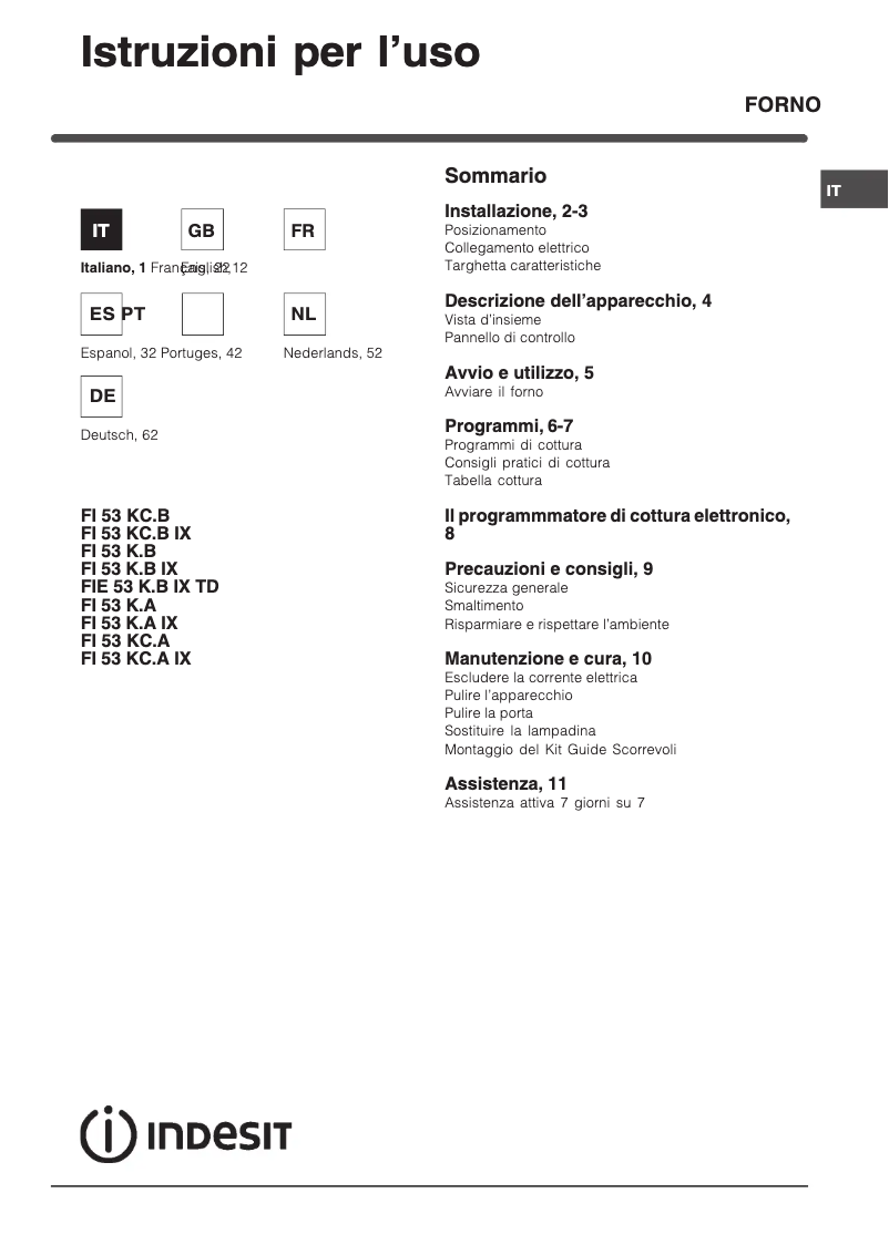 Image de la première page du manuel de l'appareil FI 53 K.B IX