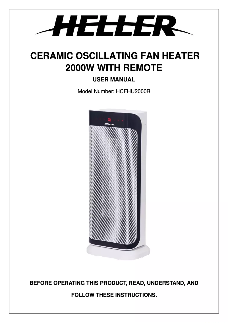 Página 1 del manual Manual de usuario Heller HCFHU2000R