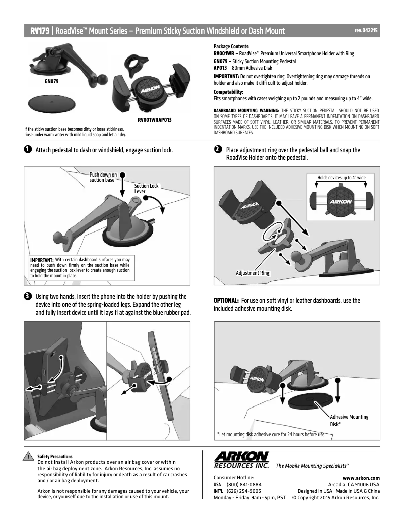 Image de la première page du manuel de l'appareil RV179