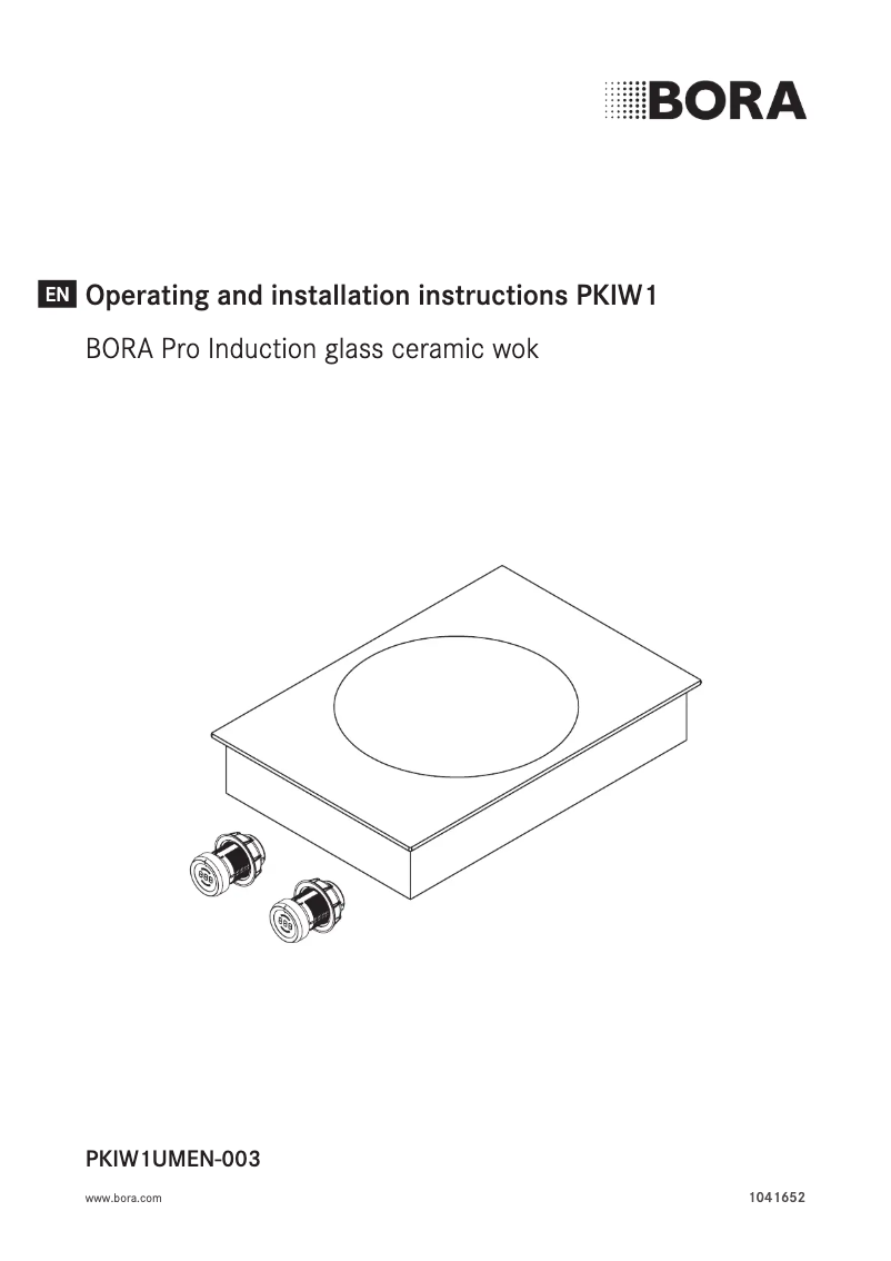 Page 1 de la notice Instructions / montage BORA PKIW1