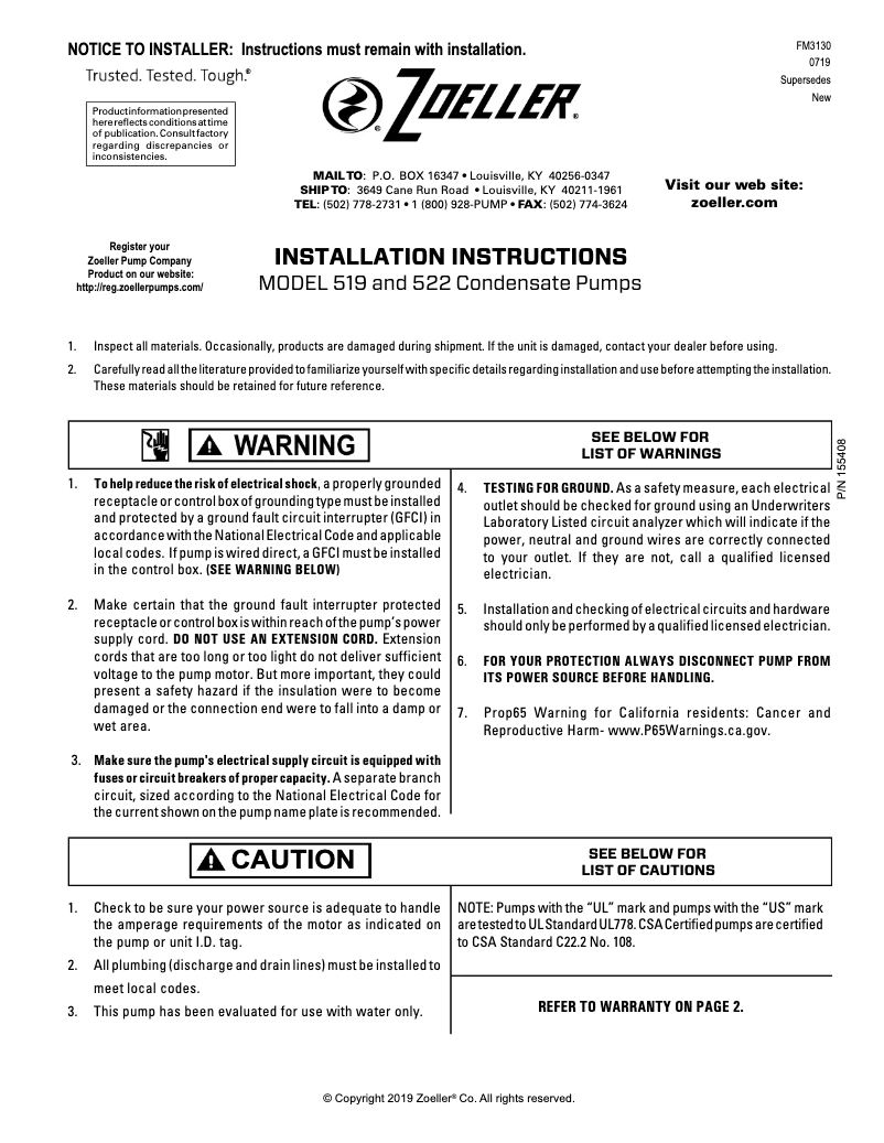 Image de la première page du manuel de l'appareil 519-0005