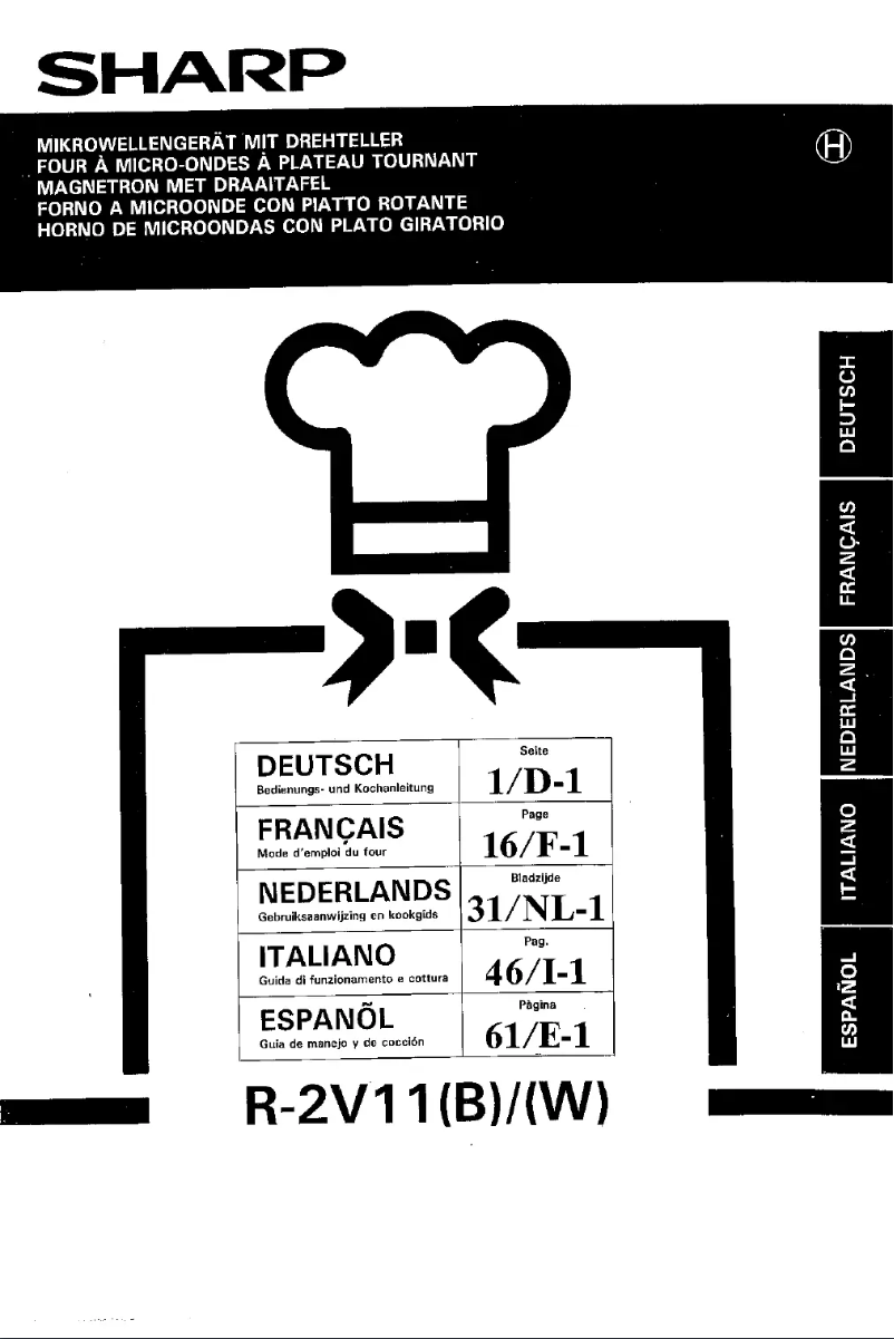 Page n°1 - Manuel utilisateur Sharp R-2V11H