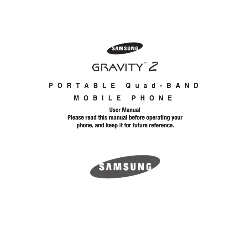 Page n°1 - Manuel utilisateur Samsung Gravity 2