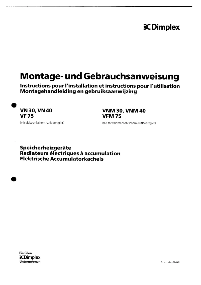 Image de la première page du manuel de l'appareil VFM75