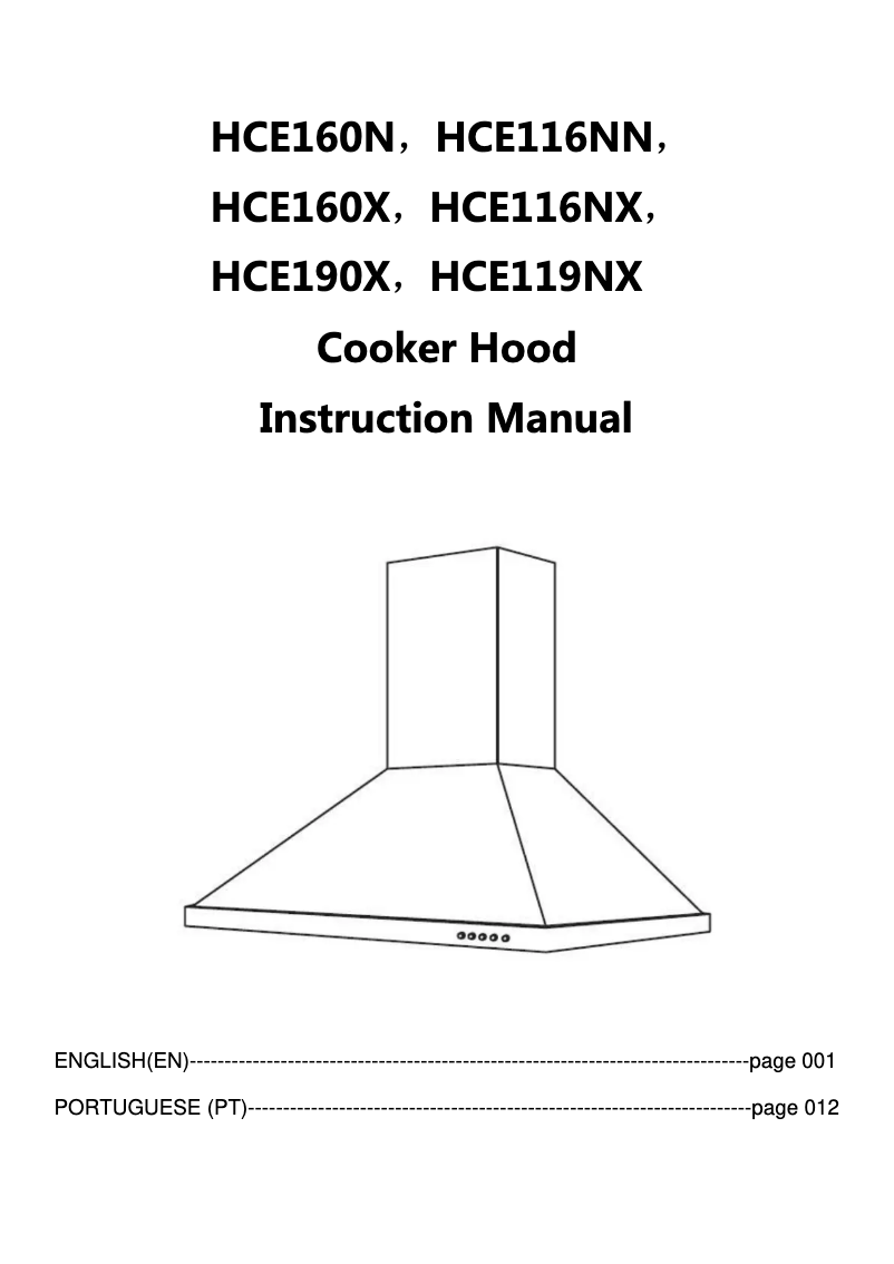 Page n°1 - Mode d'emploi Hoover HCE119NX