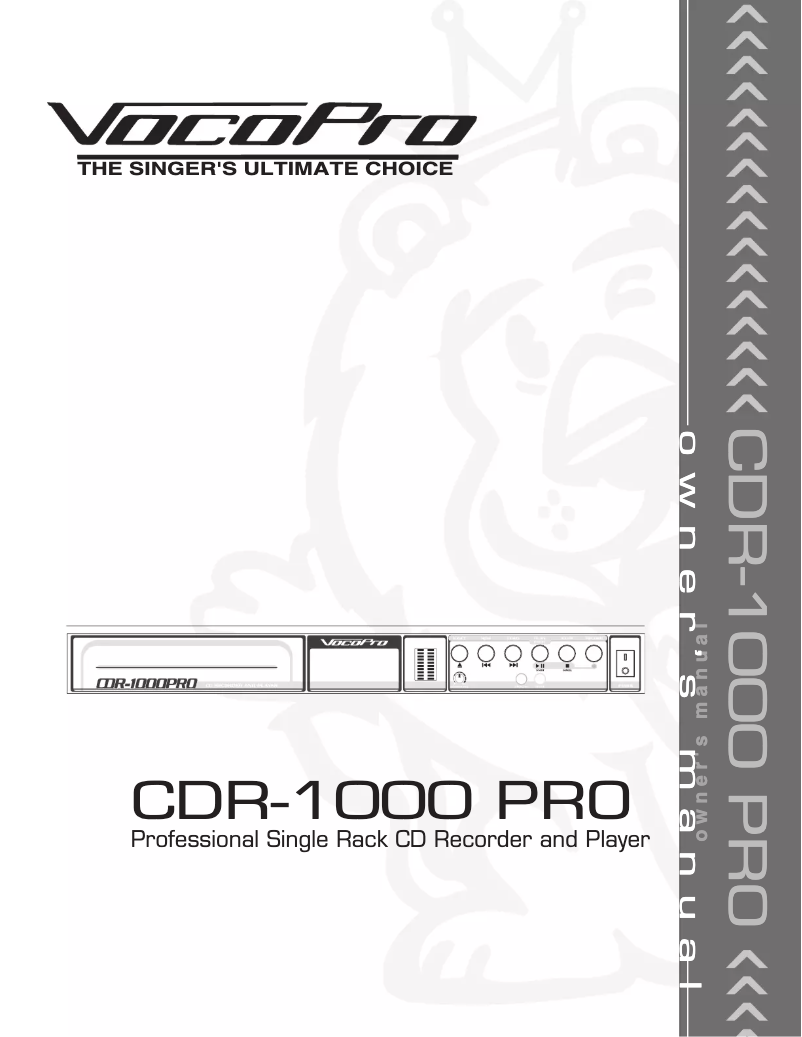 Page n°1 - Manuel utilisateur Vocopro CDR-1000 PRO