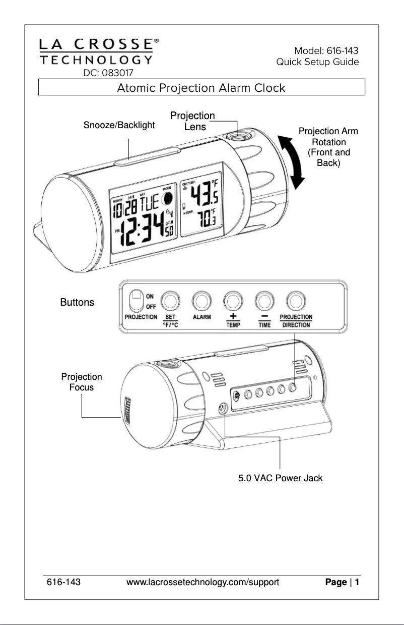 Page 1 de la notice Manuel utilisateur La Crosse Technology 616-143