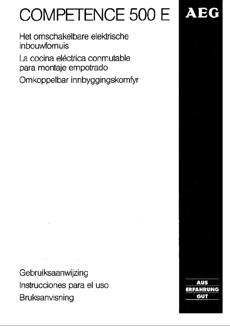 Page 1 de la notice Manuel utilisateur AEG Competence 500E
