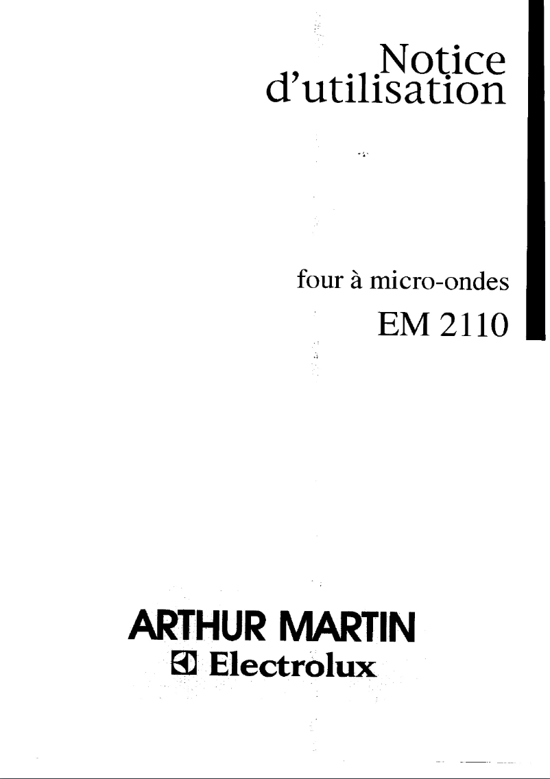 Page n°1 - Manuel utilisateur Arthur Martin-Electrolux EM2110