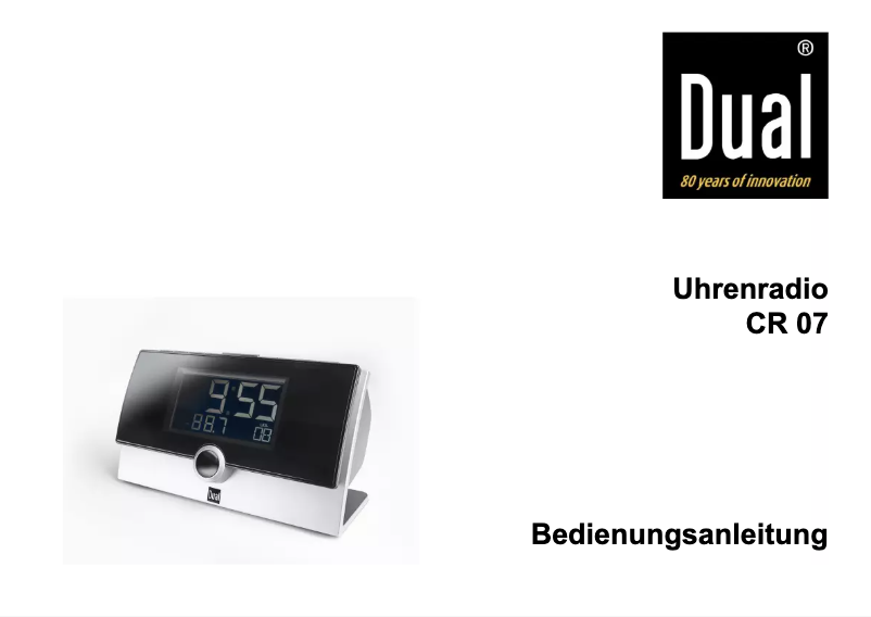 Page 1 de la notice Manuel utilisateur Dual CR07