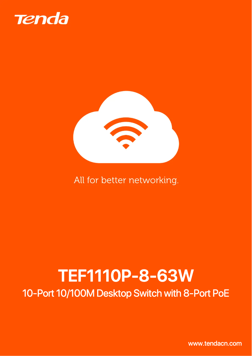 Page 1 de la notice Fiche technique Tenda TEF1110P-8-63W