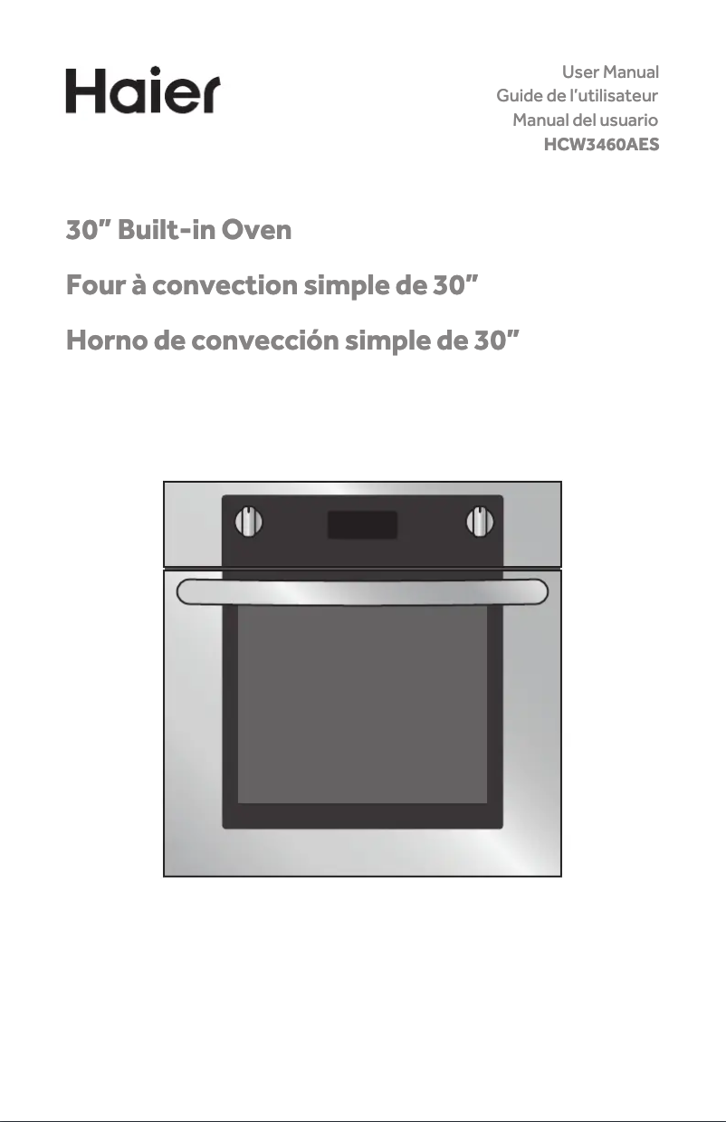 Page 1 de la notice Manuel d'utilisation et d'entretien Haier HCW3460AES