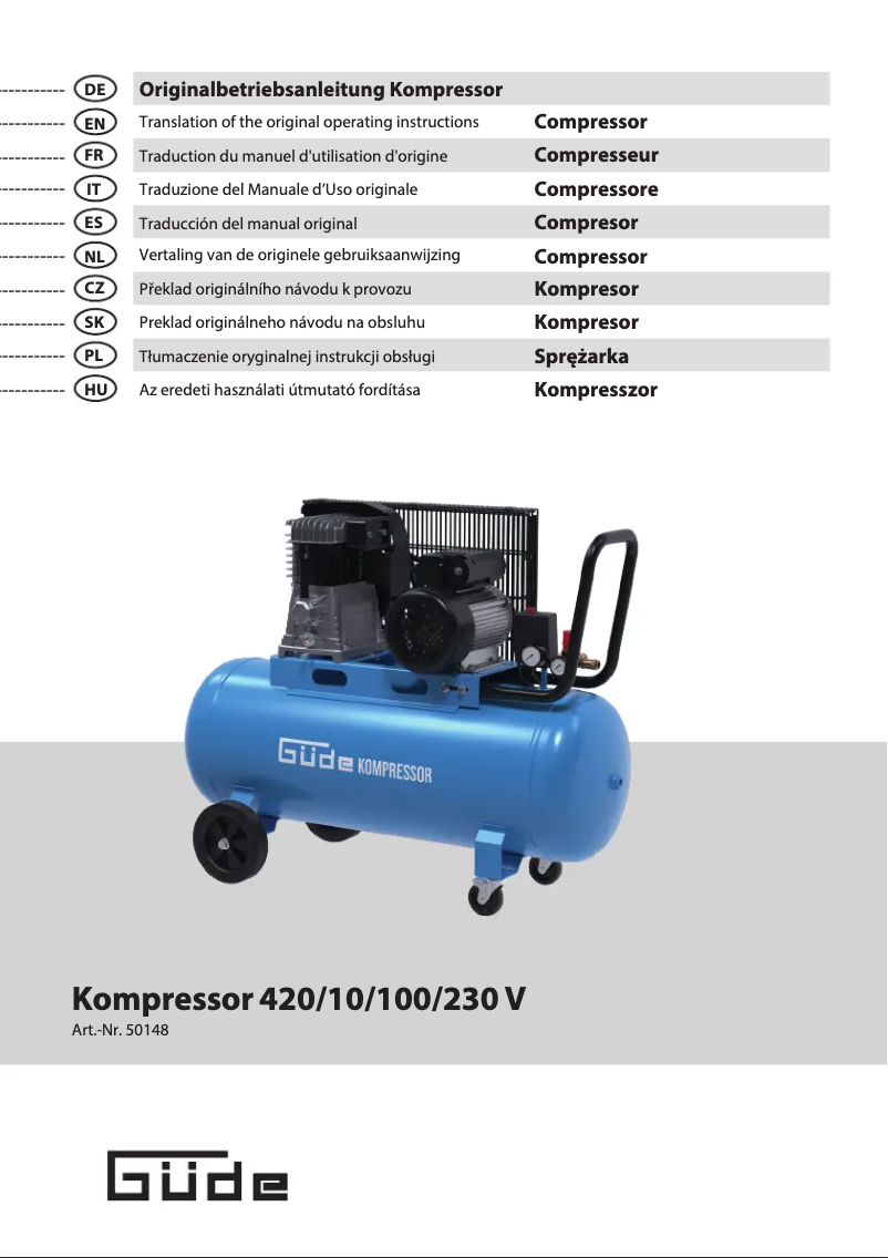 Page n°1 - Manuel utilisateur Güde 420/10/100 EU 230V