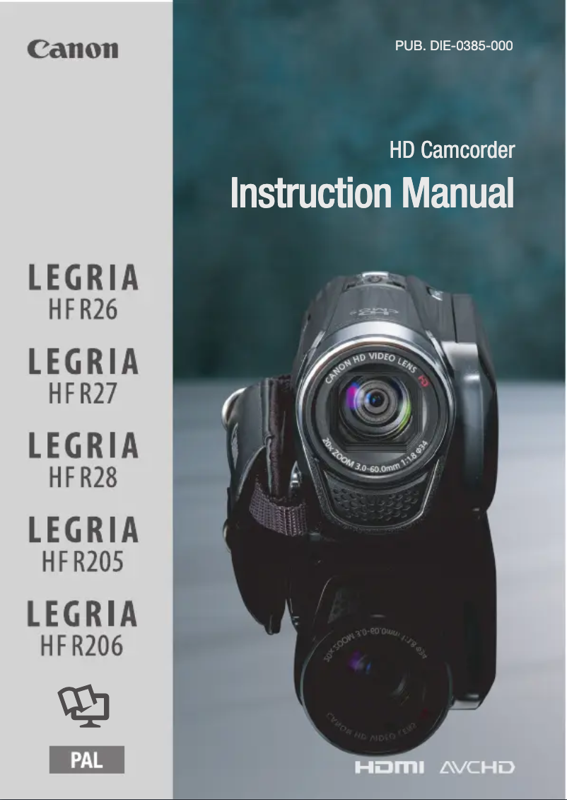 Page n°1 - Manuel utilisateur Canon Legria HF R206