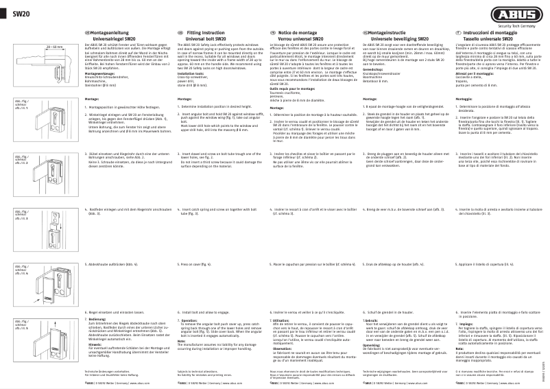 Page 1 de la notice Manuel utilisateur Abus SW20