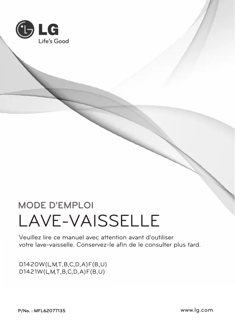 Page 1 de la notice Manuel utilisateur LG D1420DF