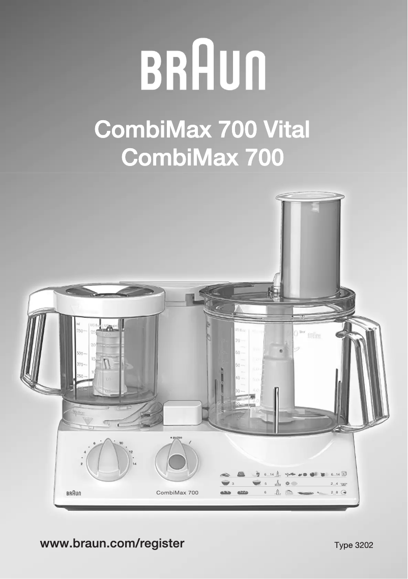 Page n°1 - Manuel utilisateur Braun CombiMax 700 Vital