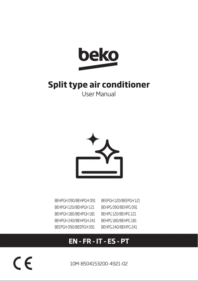 Page 1 de la notice Manuel utilisateur Beko BEHPG 120/ BEHPG 121