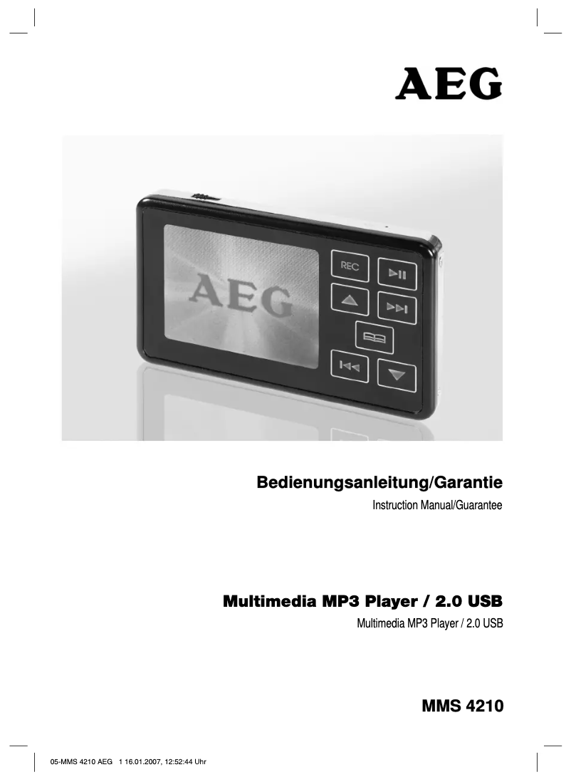 Page 1 de la notice Manuel utilisateur AEG MMS 4210