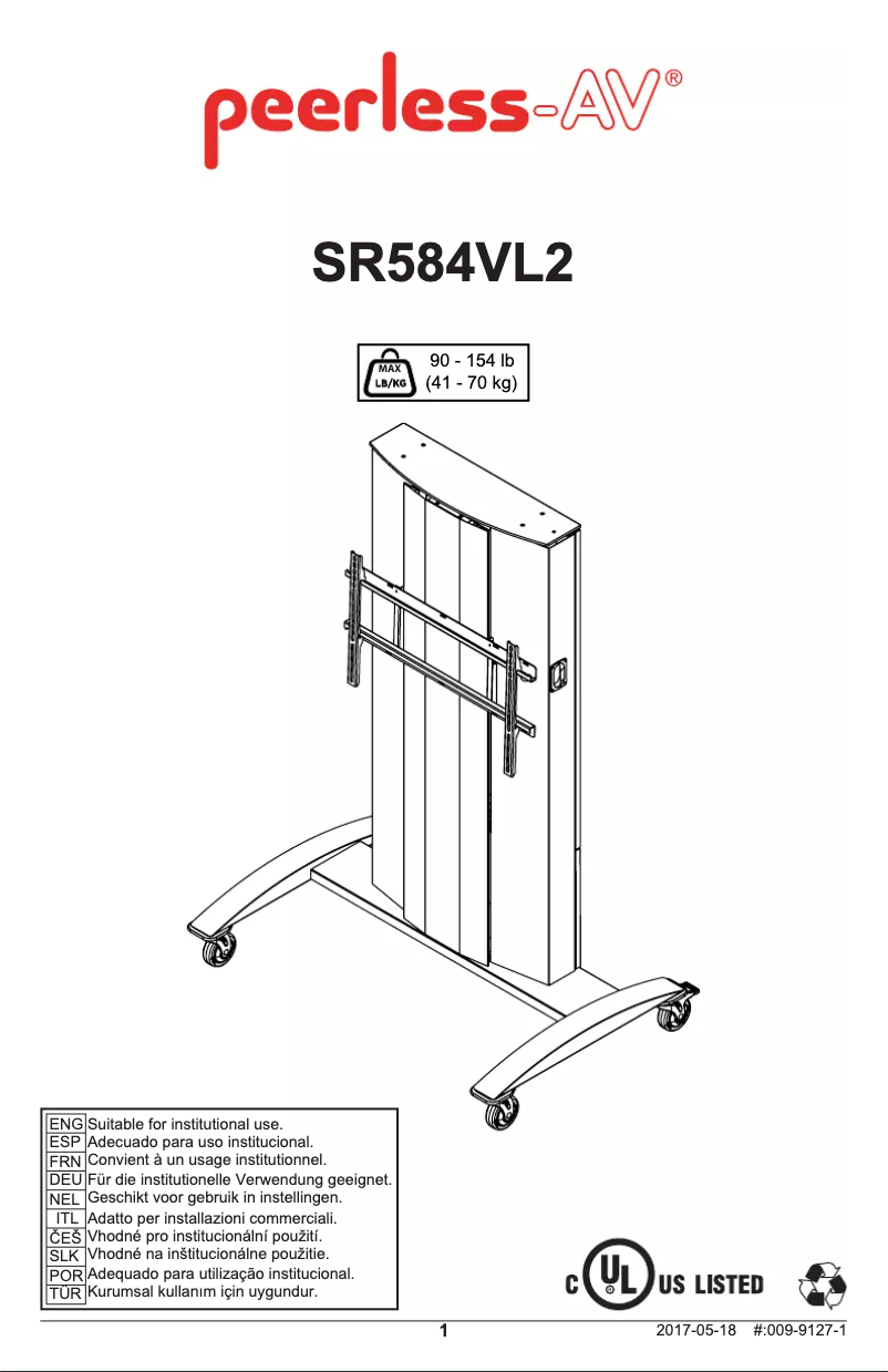 Page 1 de la notice Manuel utilisateur Peerless-AV SR598