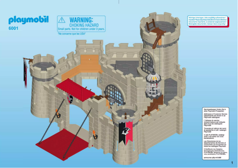 Page n°1 - Manuel utilisateur Playmobil Knights Hawk Knights` Castle 6001