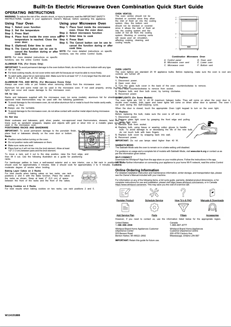 Page n°1 - Guide de démarrage rapide Whirlpool WOD51EC0HB