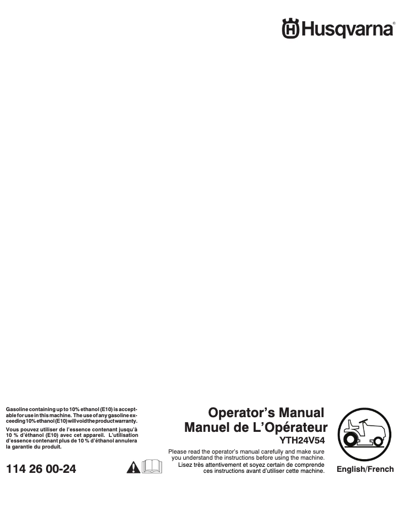 Image de la première page du manuel de l'appareil YTH24V54