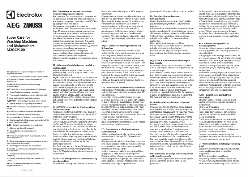 Page 1 de la notice Manuel utilisateur Electrolux M2GCP100