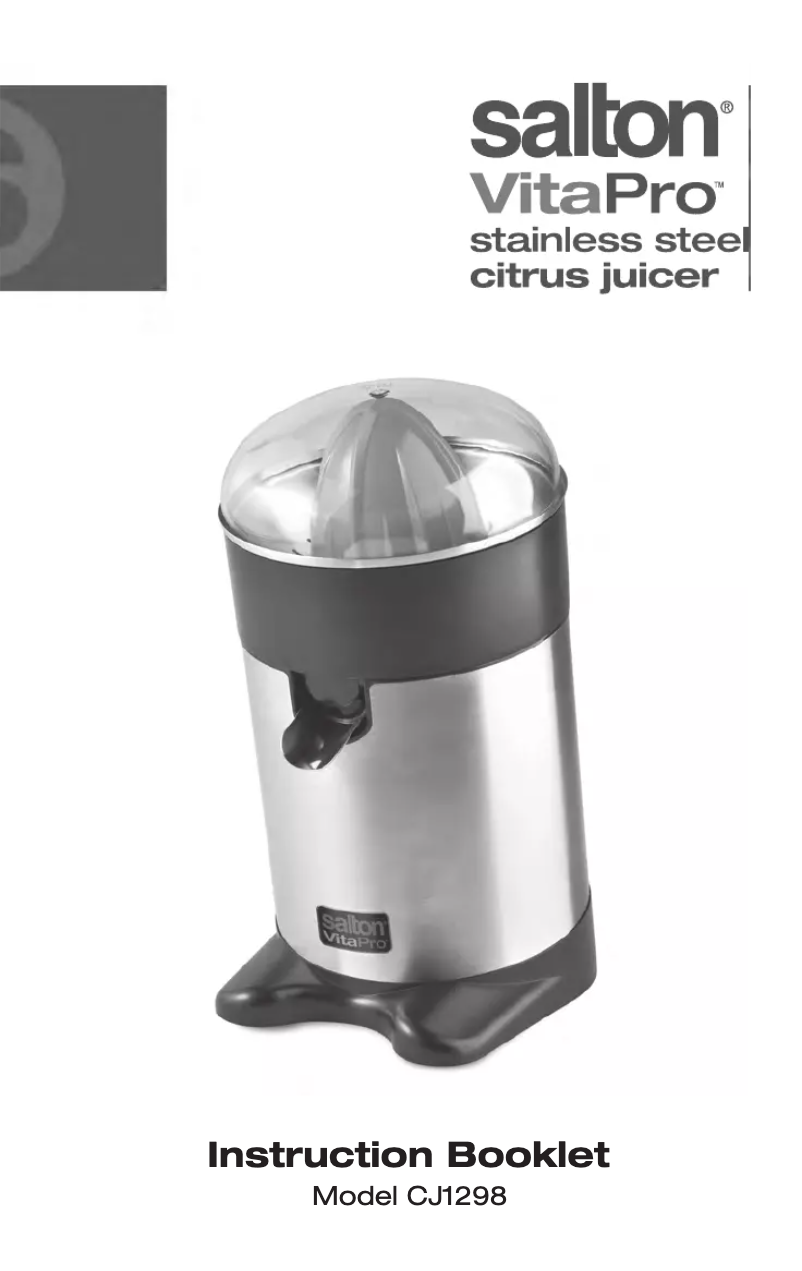 Page n°1 - Manuel utilisateur Salton VitaPro CJ1298