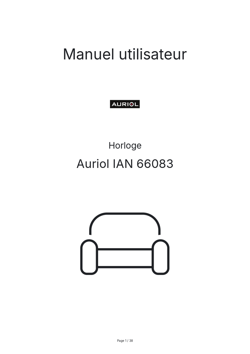 Page n°1 - Manuel utilisateur Auriol IAN 66083