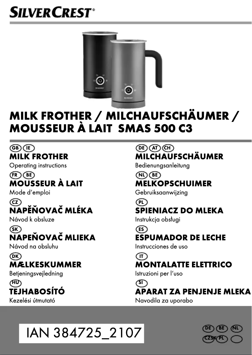 Page n°1 - Manuel utilisateur SilverCrest SMAS 500 A1