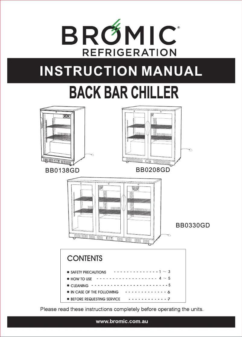 Page 1 de la notice Manuel utilisateur Bromic BB0200GD