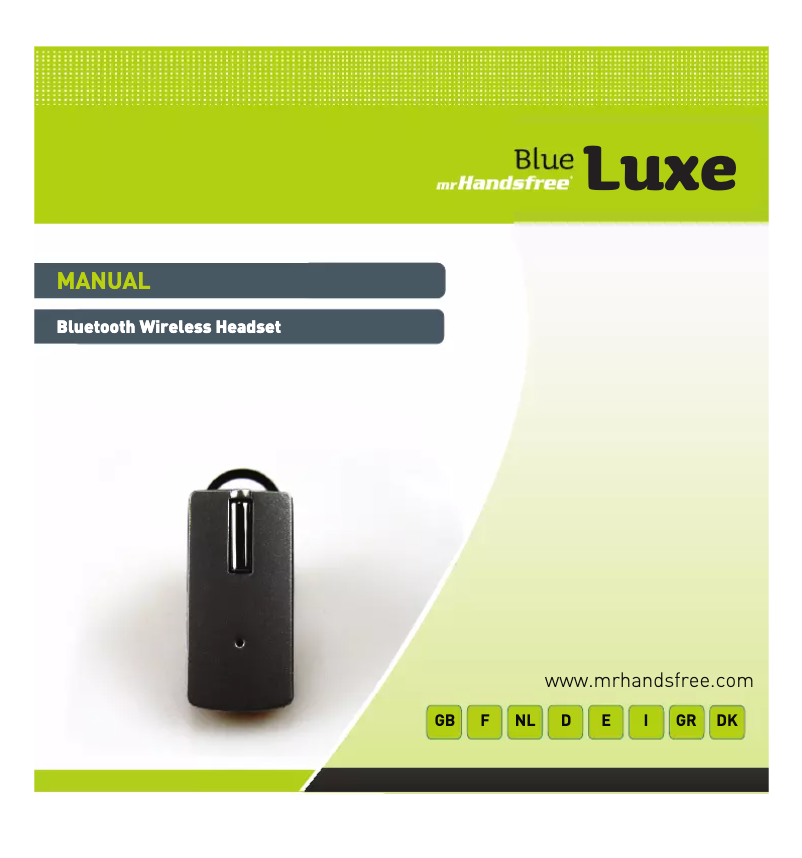 Page n°1 - Manuel utilisateur Mr. Handsfree Blue Luxe