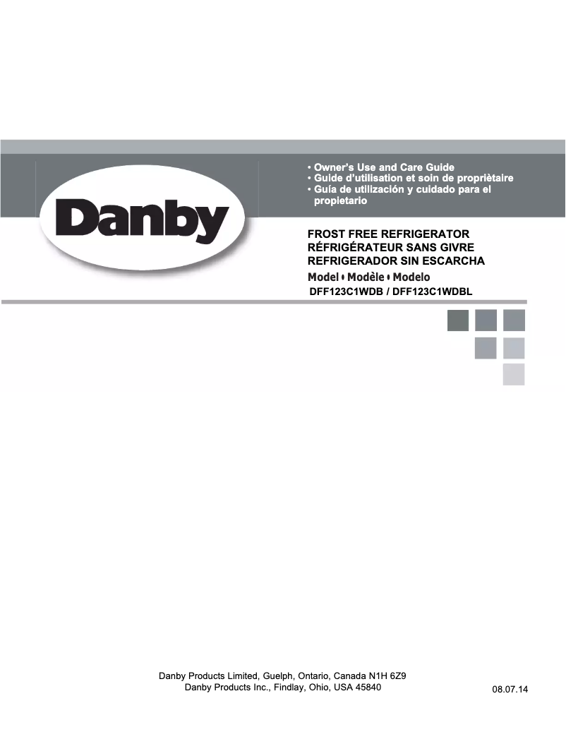 Page n°1 - Manuel utilisateur Danby DFF123C1WDB