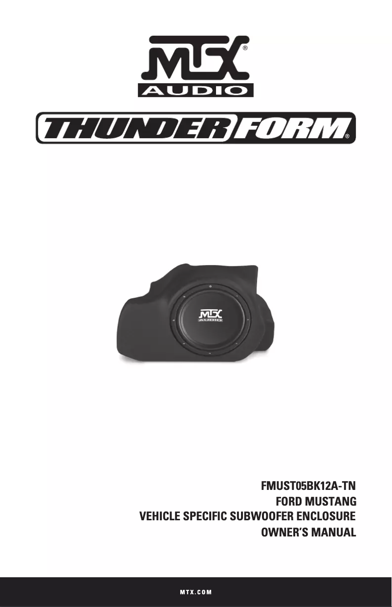 Page 1 de la notice Manuel utilisateur MTX Audio ThunderForm F-150EX-09A