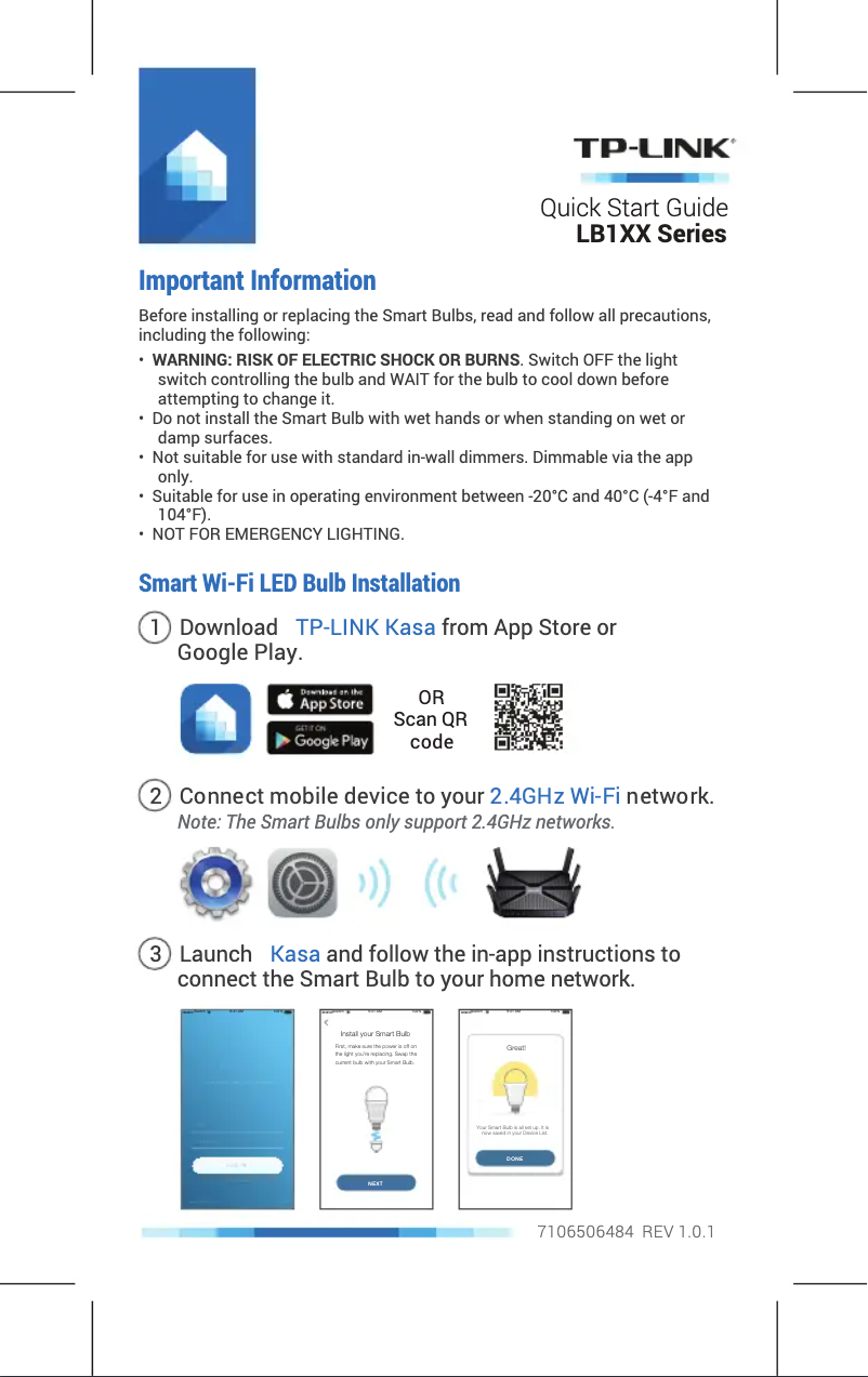 Page 1 de la notice Guide de démarrage rapide TP-Link LB110