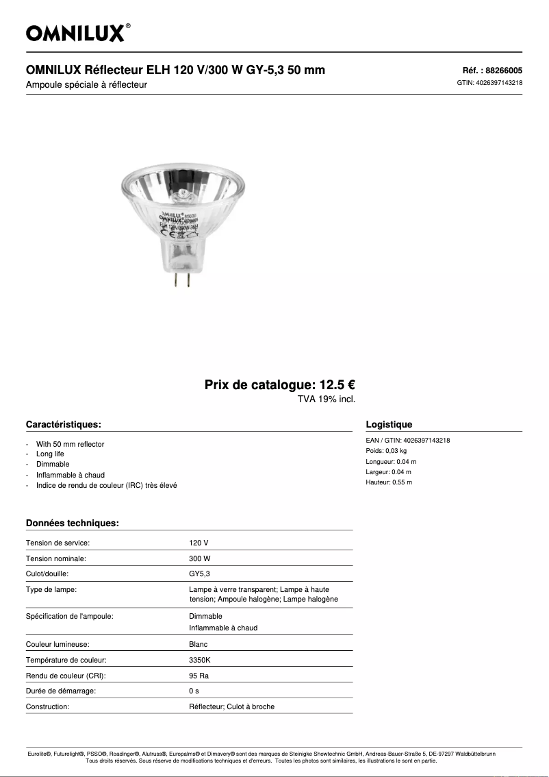 Image de la première page du manuel de l'appareil ELH 120