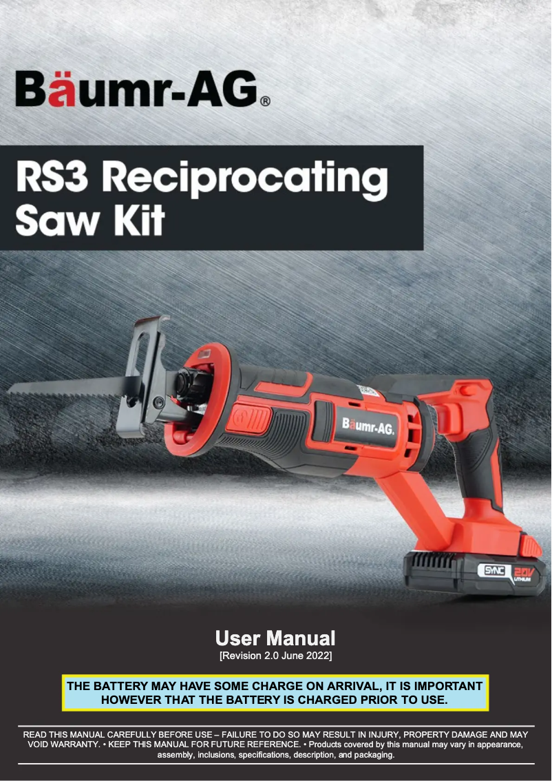 Page n°1 - Manuel utilisateur Baumr-AG RS3