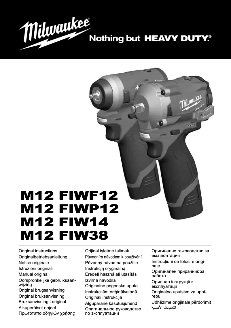 Image de la première page du manuel de l'appareil M12 FUEL FIW14
