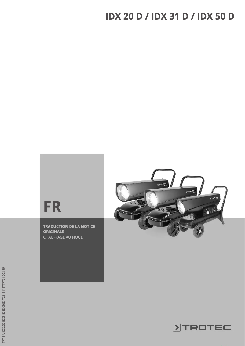 Image de la première page du manuel de l'appareil IDX 50 D