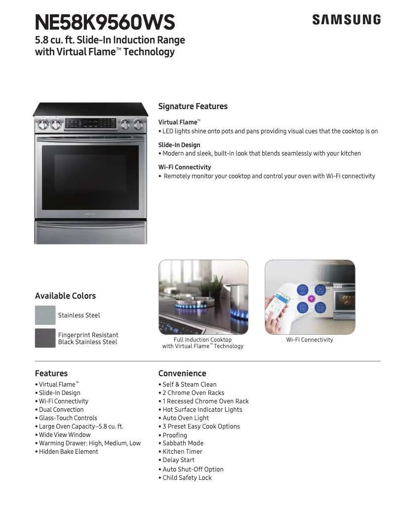 Page 1 de la notice Manuel utilisateur Samsung NE58R9560WG