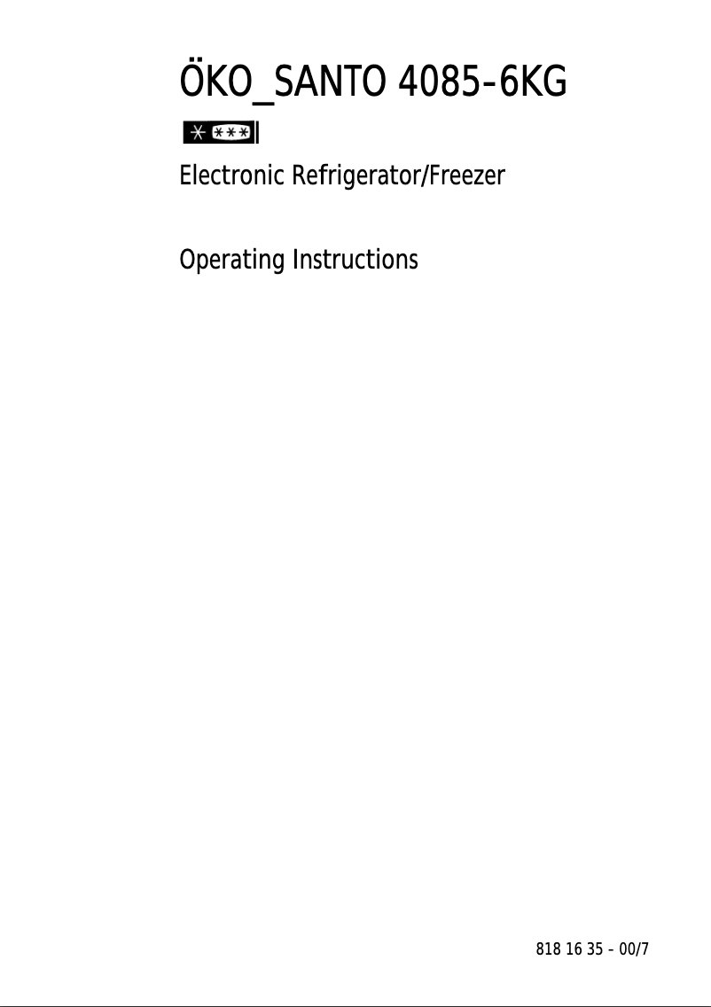 Page 1 de la notice Manuel utilisateur AEG Santo 4085-6KG